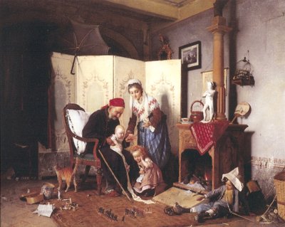 Ein Spiel der Soldaten, 1878 von Gaetano Chierici